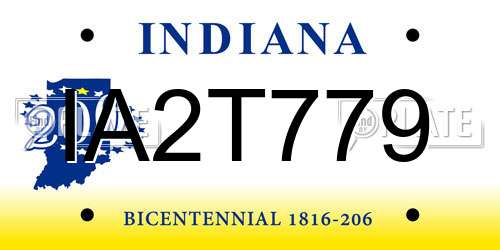 IA2T779 Indiana License Plate