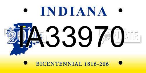 IA33970 Indiana License Plate