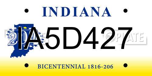 IA5D427 Indiana License Plate