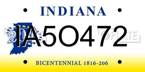 IA5O472 Indiana License Plate