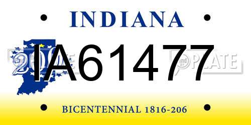 IA61477 Indiana License Plate