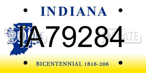 IA79284 Indiana License Plate