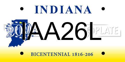 IAA26L Indiana License Plate