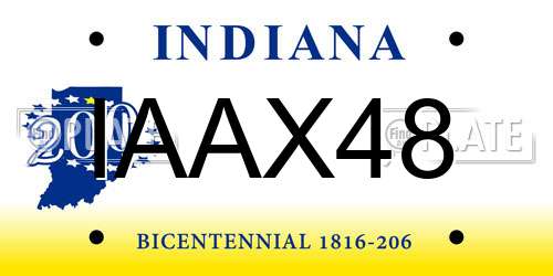 IAAX48 Indiana License Plate