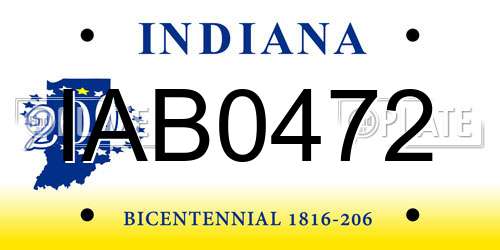IAB0472 Indiana License Plate