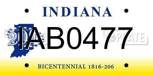 IAB0477 Indiana License Plate