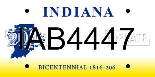 IAB4447 Indiana License Plate