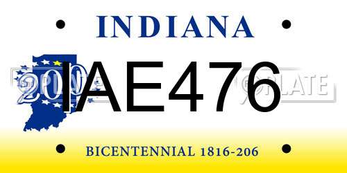 IAE476 Indiana License Plate