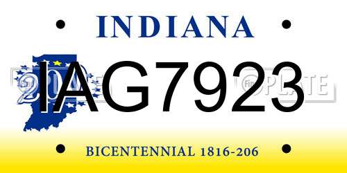 IAG7923 Indiana License Plate