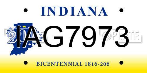 IAG7973 Indiana License Plate