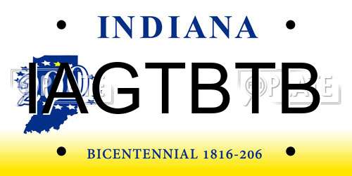 IAGTBTB Indiana License Plate