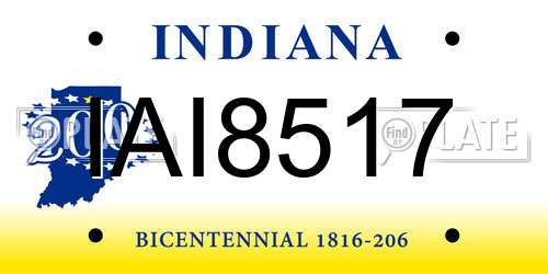 IAI8517 Indiana License Plate
