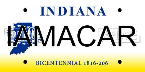 IAMACAR Indiana License Plate