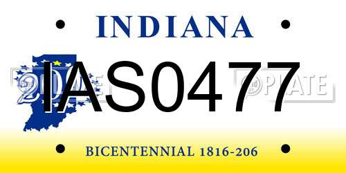 IAS0477 Indiana License Plate