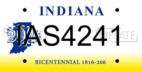 IAS4241 Indiana License Plate