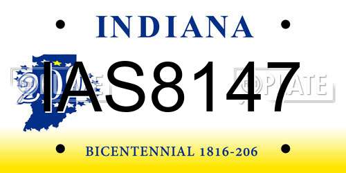 IAS8147 Indiana License Plate