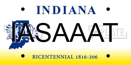 IASAAAT Indiana License Plate