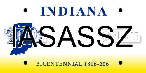IASASSZ Indiana License Plate
