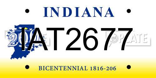 IAT2677 Indiana License Plate