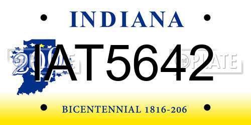 IAT5642 Indiana License Plate