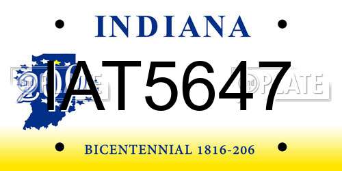 IAT5647 Indiana License Plate