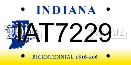IAT7229 Indiana License Plate