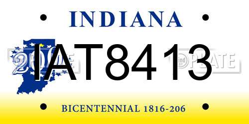 IAT8413 Indiana License Plate