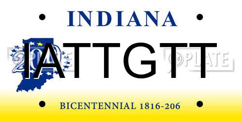 IATTGTT Indiana License Plate