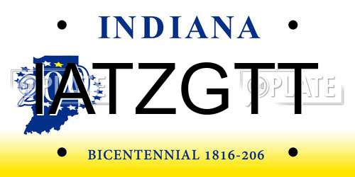 IATZGTT Indiana License Plate