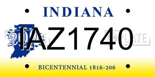 IAZ1740 Indiana License Plate