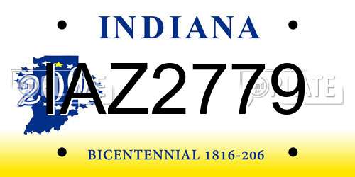 IAZ2779 Indiana License Plate