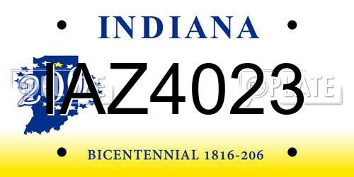 IAZ4023 Indiana License Plate