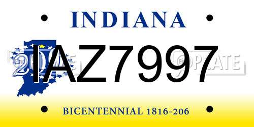 IAZ7997 Indiana License Plate