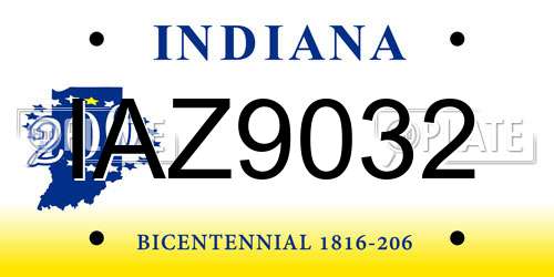IAZ9032 Indiana License Plate