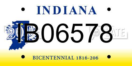 IB06578 Indiana License Plate
