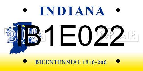 IB1E022 Indiana License Plate