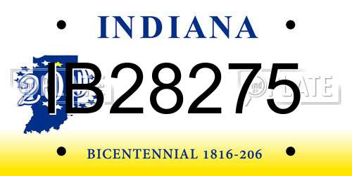 IB28275 Indiana License Plate