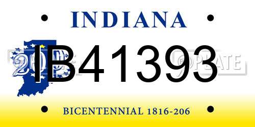 IB41393 Indiana License Plate
