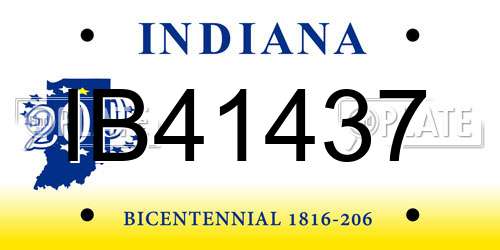 IB41437 Indiana License Plate
