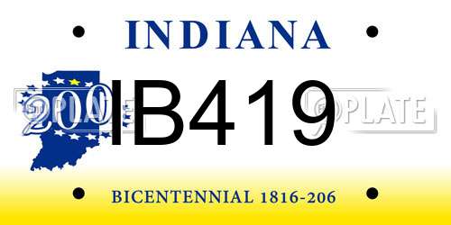 IB419 Indiana License Plate