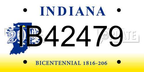 IB42479 Indiana License Plate