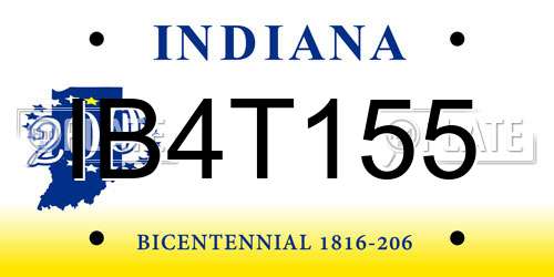 IB4T155 Indiana License Plate