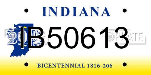 IB50613 Indiana License Plate