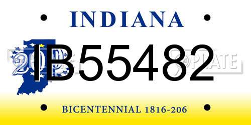 IB55482 Indiana License Plate