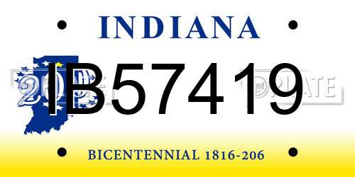 IB57419 Indiana License Plate