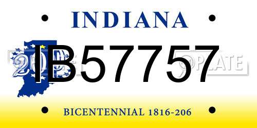 IB57757 Indiana License Plate