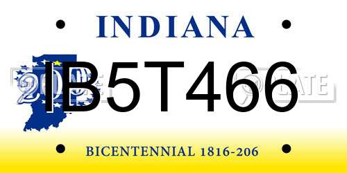 IB5T466 Indiana License Plate