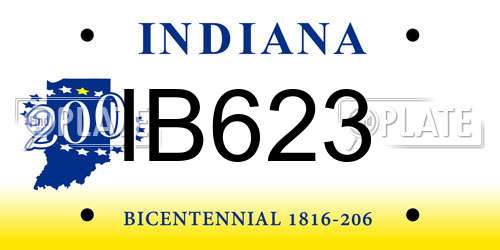 IB623 Indiana License Plate