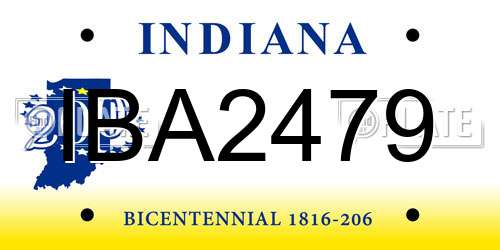 IBA2479 Indiana License Plate