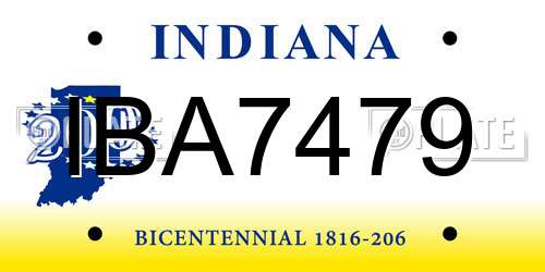 IBA7479 Indiana License Plate